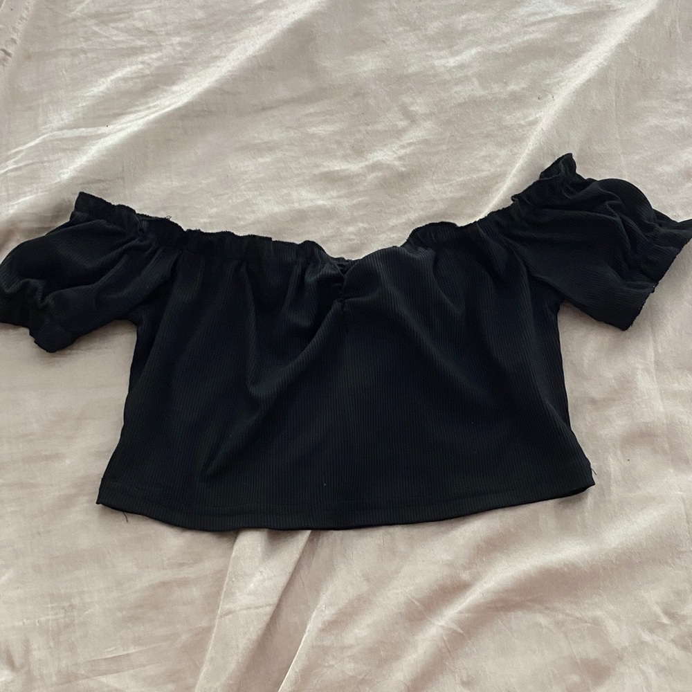 SHEIN Black Off-Shoulder Blouse